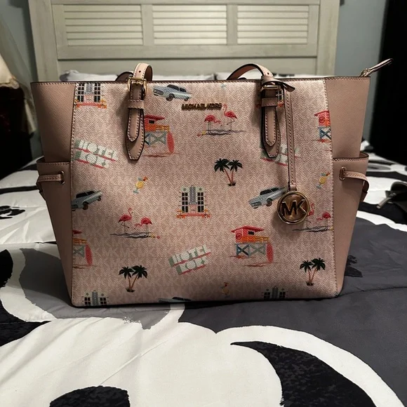 Michael Kors Bags Michael Kors Pink And Tan Structured Tote